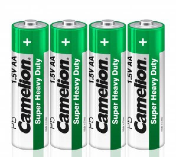 Батарейки пальчиковые Camelion R6  heavy duty Green R6/спайка 4 шт/цена за спайку, код: 37665