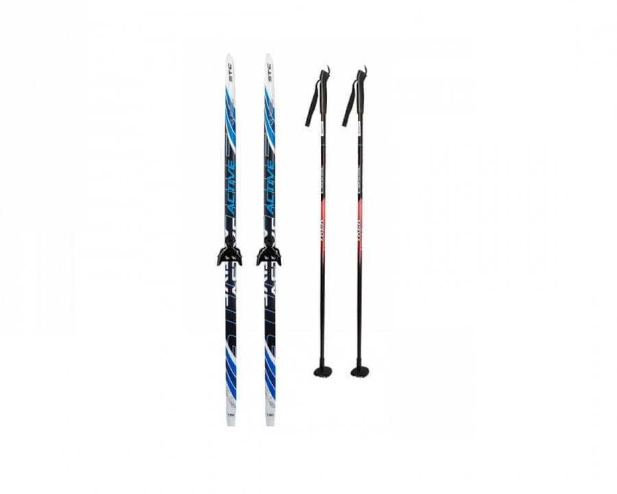 Лыжи пластик комплект (рост 165 -170см) /лыжи 190см +палки 145см+ крепление 3-х штыревое (Ф*), код: с4143