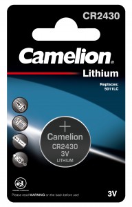 Батарейки для сигнализации Camelion CR2430 на блистере 1 шт, код: у7883