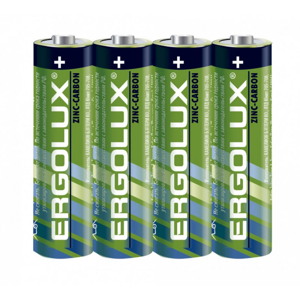 Батарейки пальчиковые Ergolux R6/ 4 шт в спайке/цена за спайку, код: Т5115