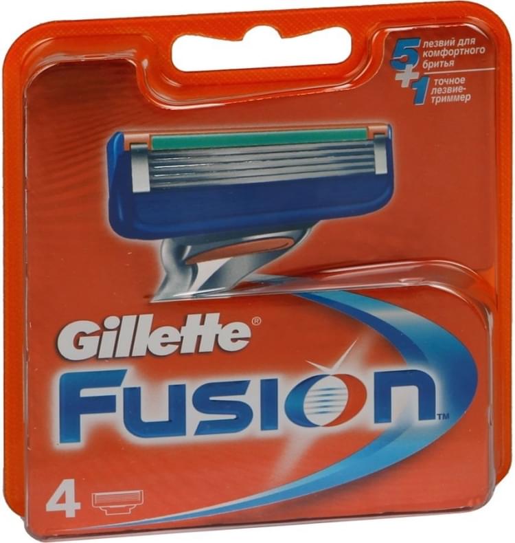 Кассеты сменные для бритья GiIIette Fusion 4 шт, код: т9124
