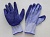 Перчатки нейлоновые Зебра сине-белые/12 шт, код: т7348