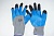 Перчатки нейлоновые Осман двойные синие черные пальцы/12 шт, код: у5052