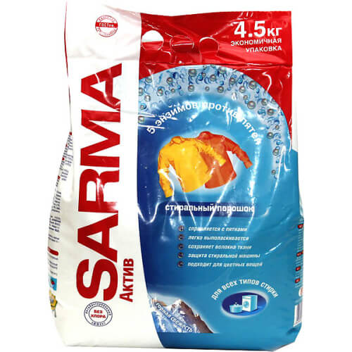 Порошок стиральный Сарма автомат 4,5 кг универсальный для всех типов стирки, код: Р1625
