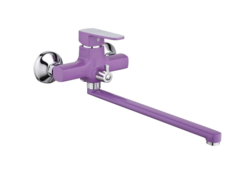 Смеситель д/ванны Эверест В22-02720 плоский,прямой излив,перекл.д/душа Фиолетовый (Ф*), код: у9001