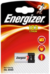 Батарейки для сигнализации Energizer Lithium CR123А на блистере 1 шт, код: т9662