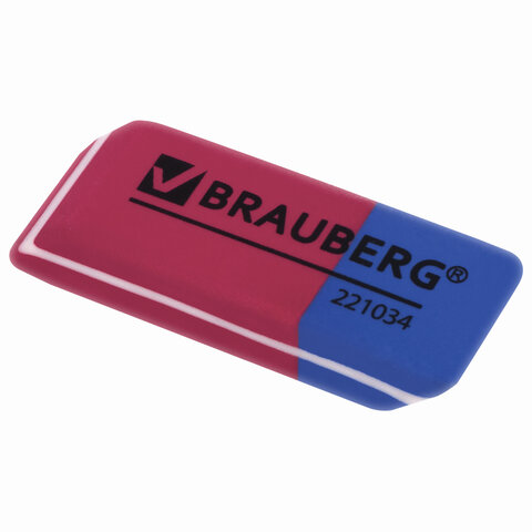 Ластик   BRAUBERG красно-синий, прямоугольный скошенный/80 221034 (Ф*), код: у9097