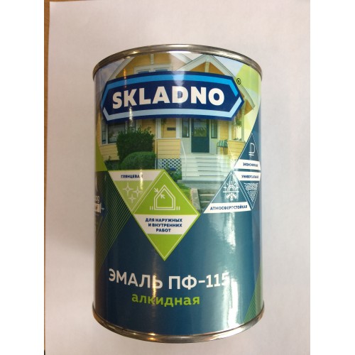 Эмаль 0,8 кг  Зеленая ПФ-115 Skladno/14шт (Ф*), код: у9946