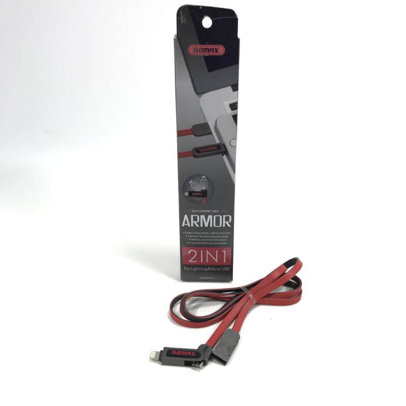 Зарядное кабель  Micro USB 2в1 HOCO iPhone+Micro Remax RC-067t Armor 1м 30751 (Ф*), код: у6835