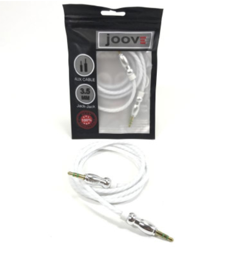 Зарядное устр-во Аудио кабель JOOVE 1м 3,5 Jack-3,5 белый гелевый (Ф*), код: у9099