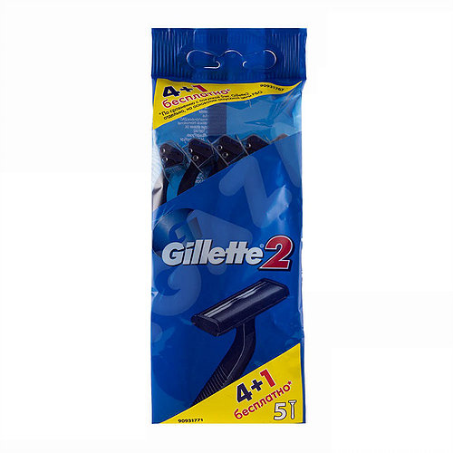 Станок   одн GiIIette-2  (в пакете 5 (4+1) шт)/24 шт (Ф*), код: т8833