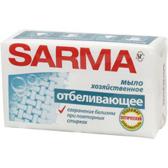 Мыло хоз.  САРМА 140 гр антибак.отбел/4шт/48шт (Ф*), код: ф1001