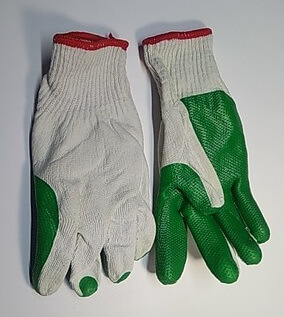 Перчатки прорезиненные зеленые.оранжевые ЭКСТРА кирпич (Ф*), код: у4699