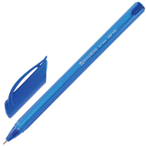 Ручка шар на масл основе BRAUBERG Extra Glide Tone синяя трехгранная 0,7/12шт 142924 (Ф*), код: у9182
