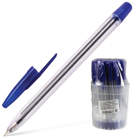 Ручка шар на масл основе Стамм 111 0,7-1,0мм, синяя прозрачн,/50шт РС21 (Ф*), код: у9184