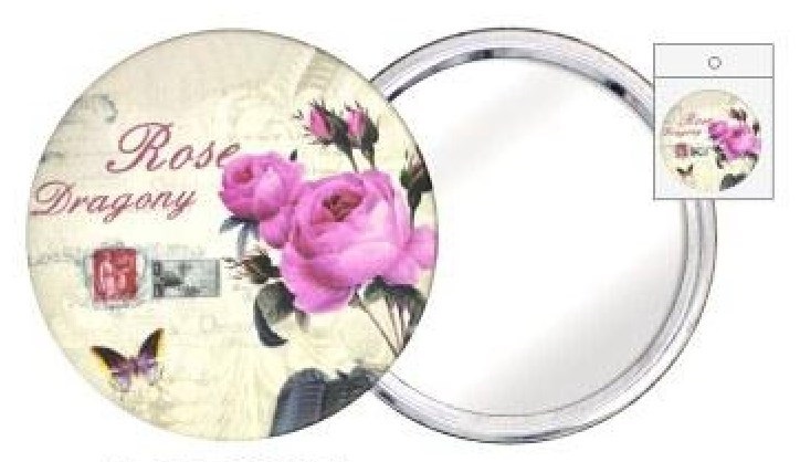 Косм Зеркало карманное круг 7,5см серия Цветы в ОРР MIR001/005 (Ф*), код: у5692