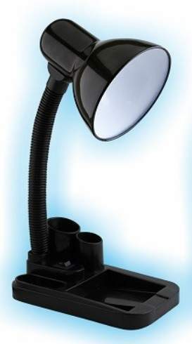 Светильник Лампа настольная LEEK пенал 60W E27 металл,пластик черный 180*105*345/0035 (Ф*), код: у6390